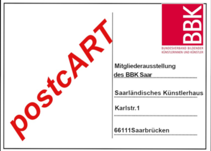 EInladung zur Ausstellung postcART - eine Postkarte