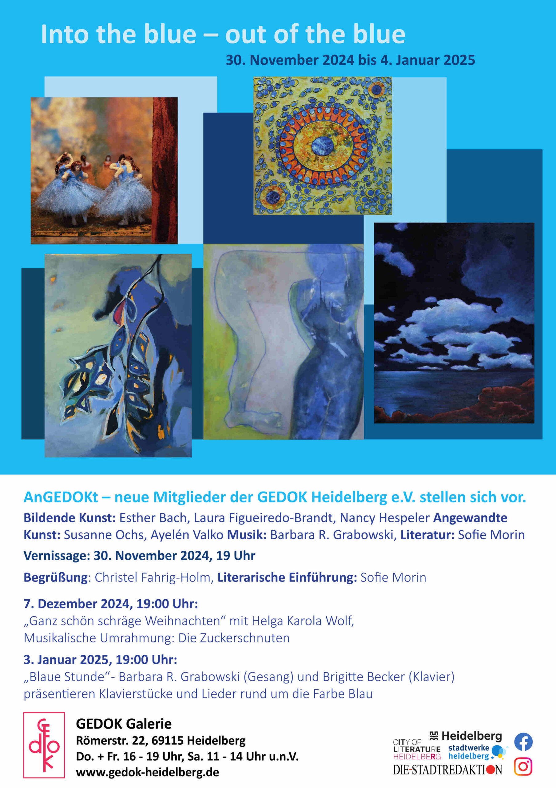 Einladung zur Ausstellung „Into the blue – out of the blue“