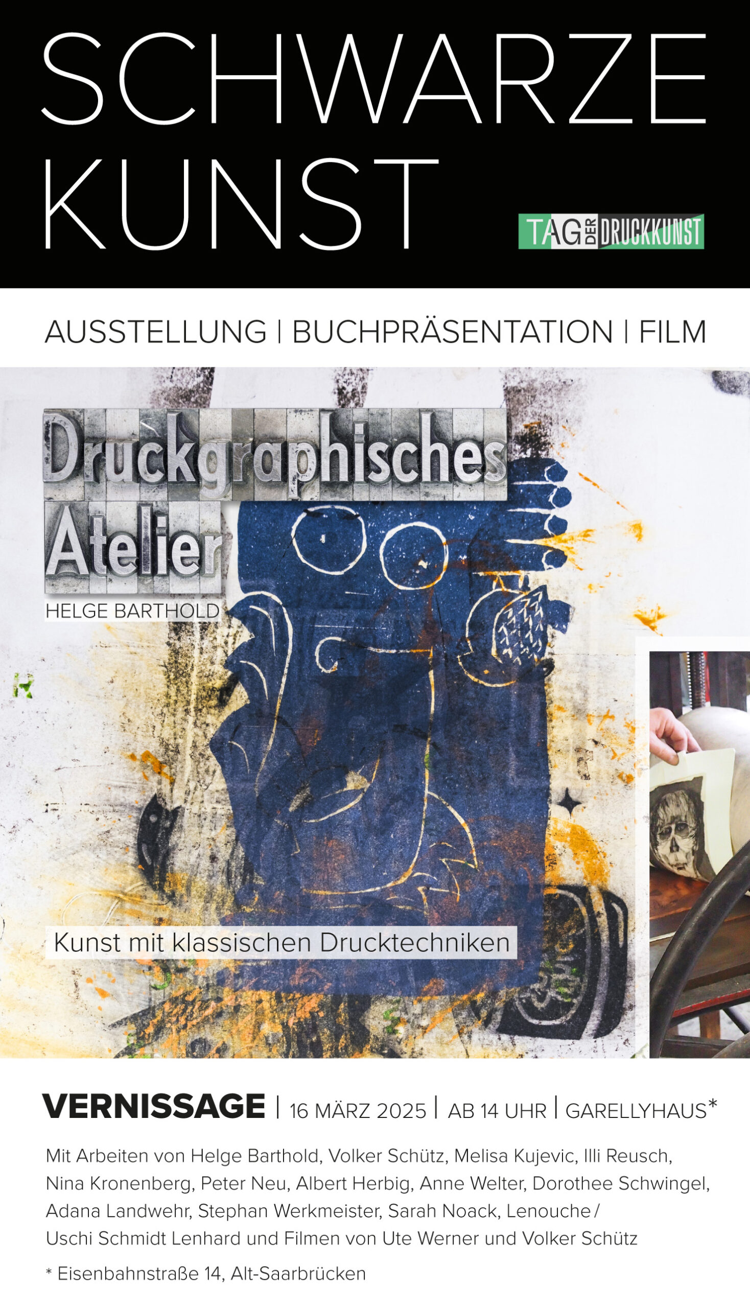 Einladung zur Ausstellung / Buchpräsentation / Filmvorführung SCHWARZE KUNST