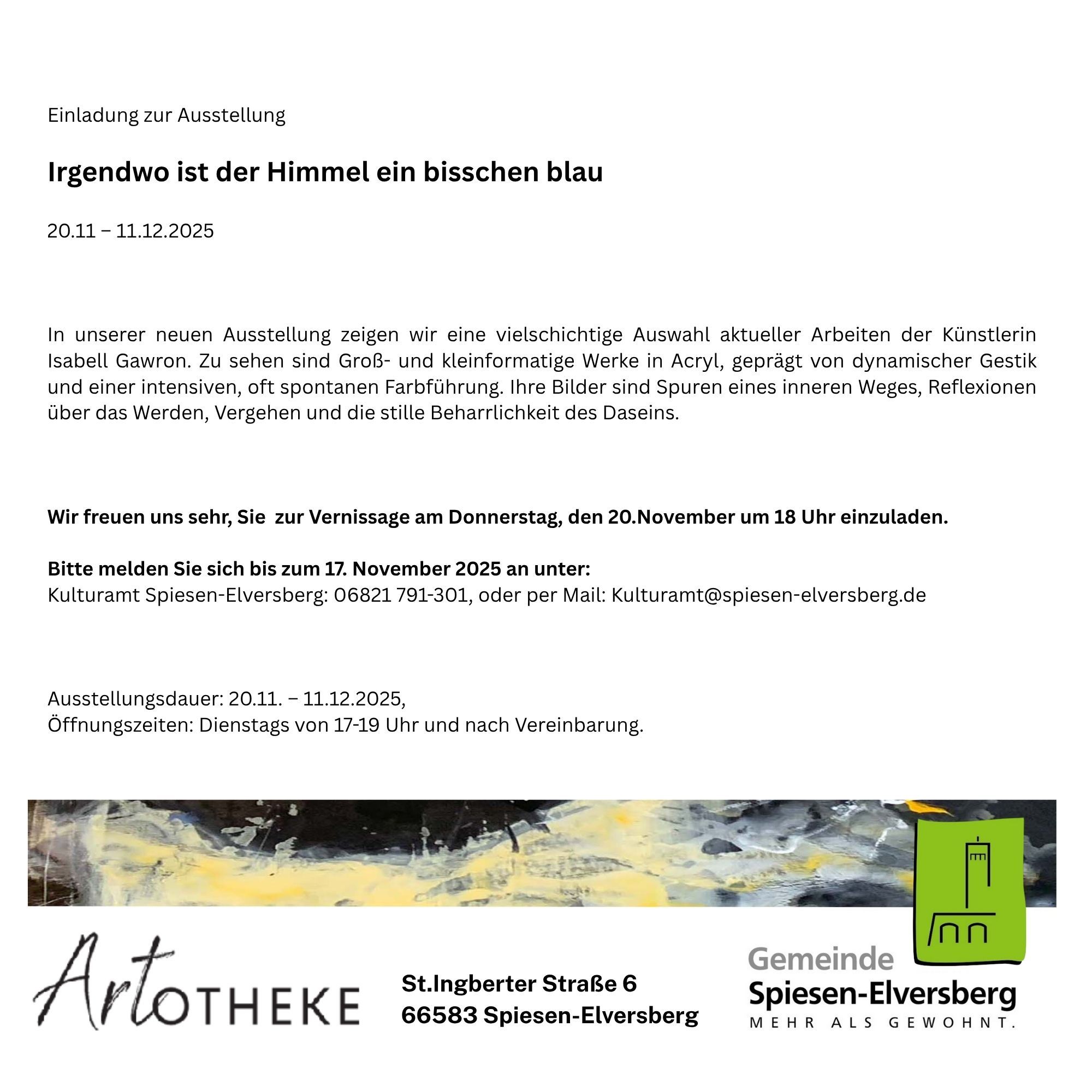 solo show Einladung Rückseite