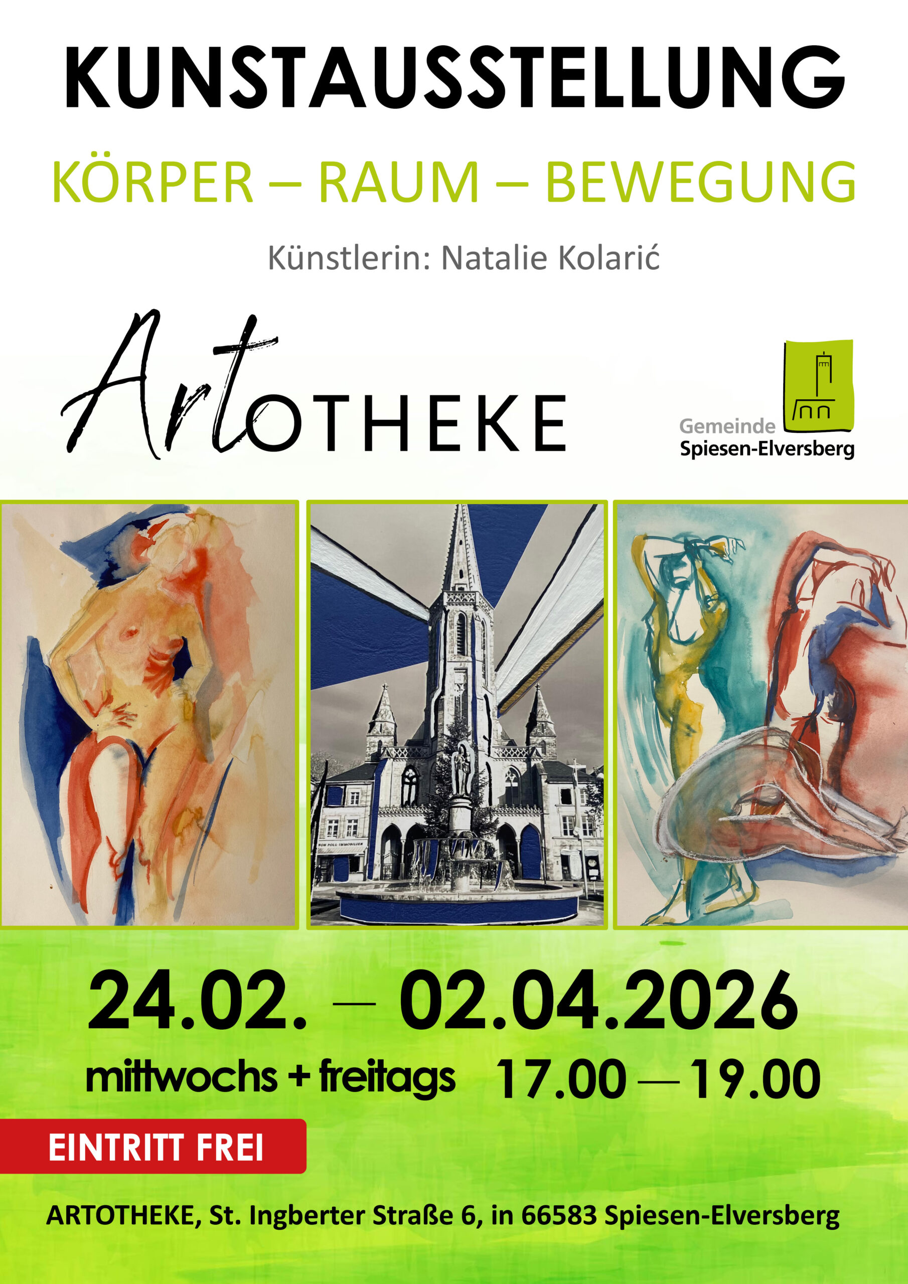 Einladung zur Ausstellung „KÖRPER – RAUM – BEWEGUNG“ von Natalie Kolaric